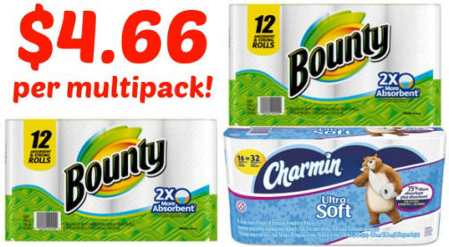 Charmin 16pk & Bounty 12pk - $4.66 Each!