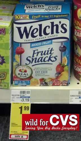 Welch's Fruit Snacks $1.49 Per Box