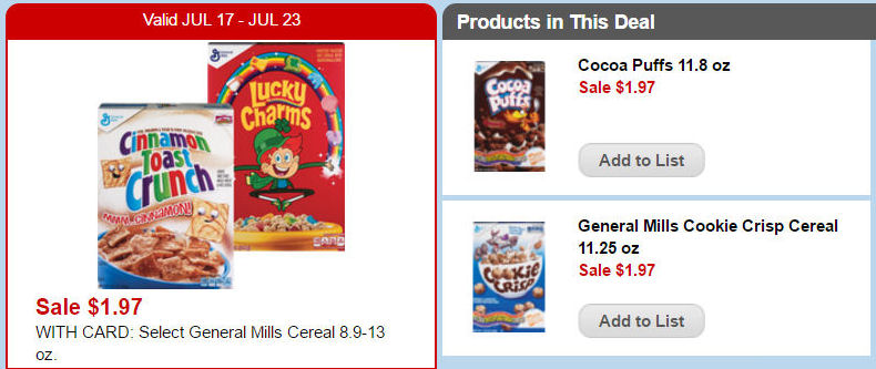 Print Now for Cookie $1.22 Cookie Crisp or Cocoa Puffs 