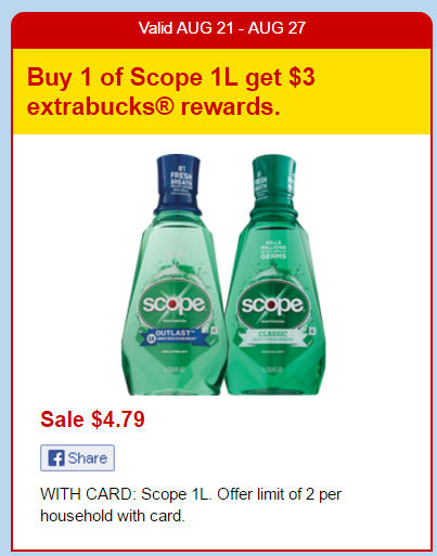 Scope Mouthwash As Low As 29¢ Each!