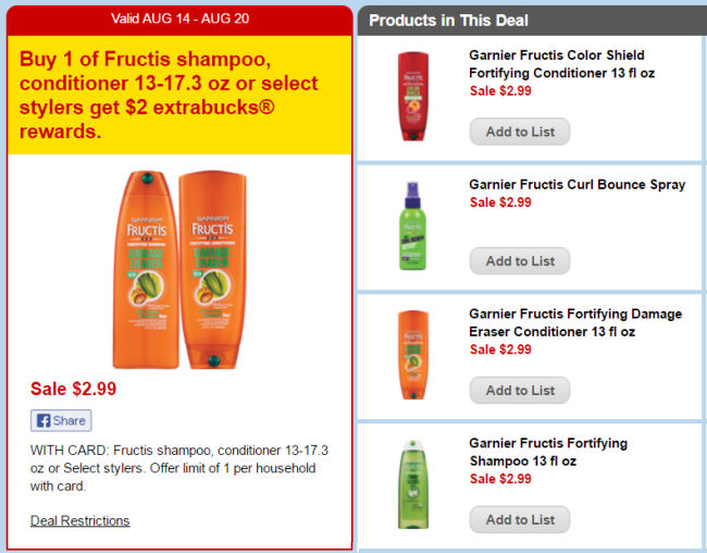 garnier fructis deal