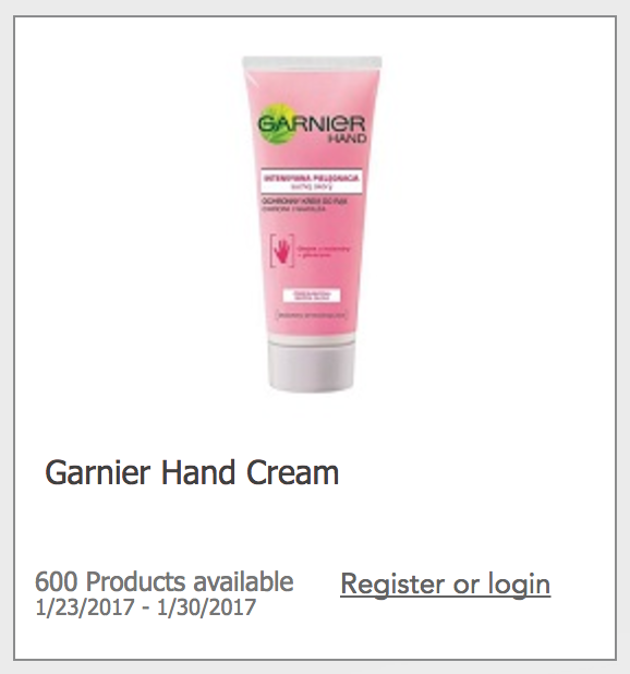 Free Garnier Hand Cream