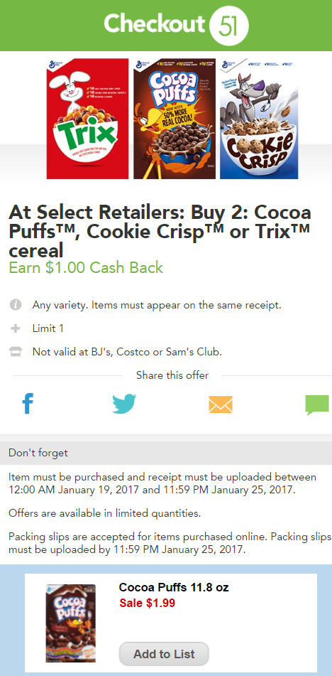 cocoa puffs deal