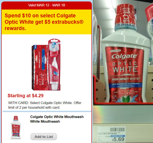 Colgate Optic White Rinse deal