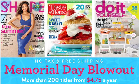 Memorial Day Magazine Sale