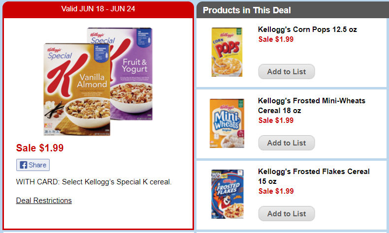 Kellogg's deals