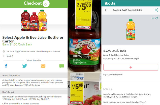 apple & eve bottled juice deal