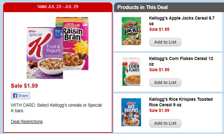 kellogg's deals