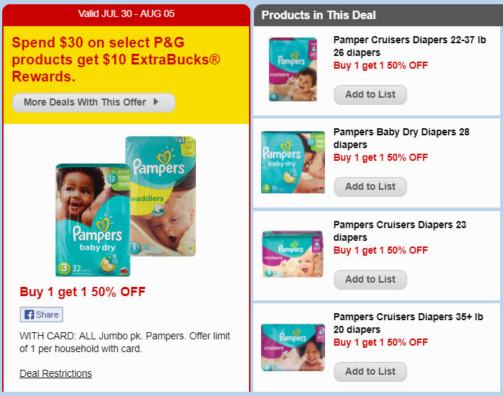 pampers deals