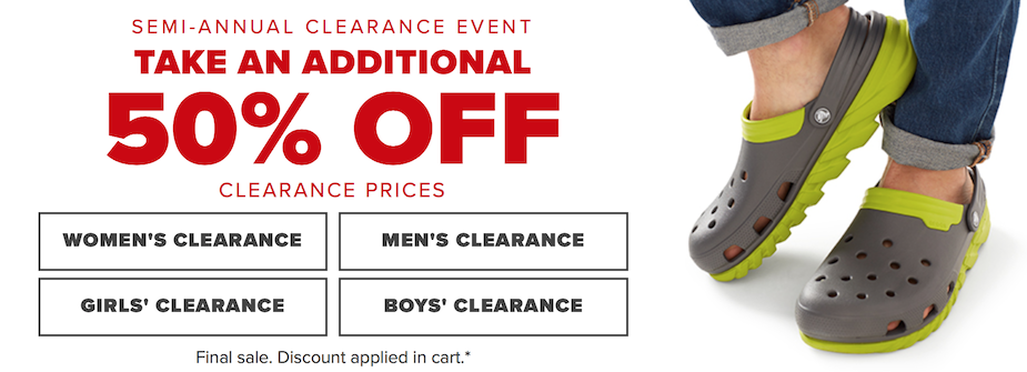 Crocs: Extra 50% Off Clearance