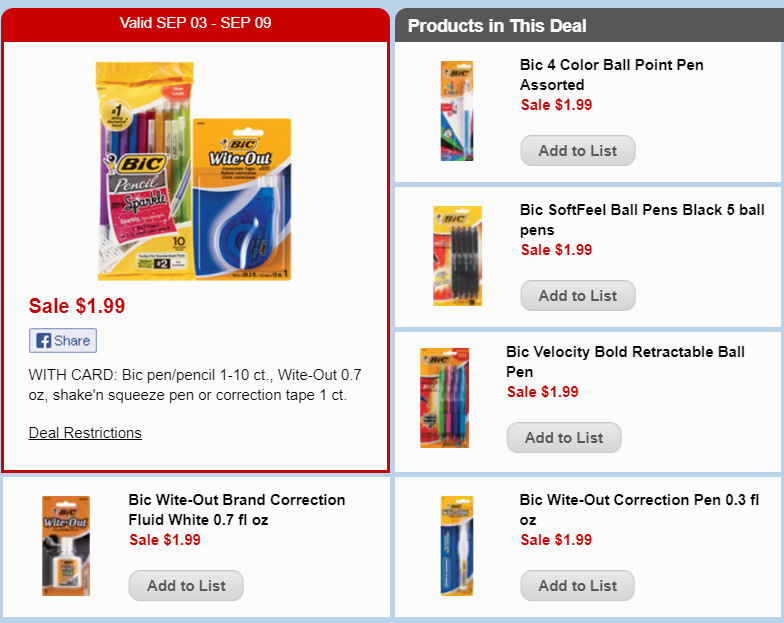 bic stationery deal