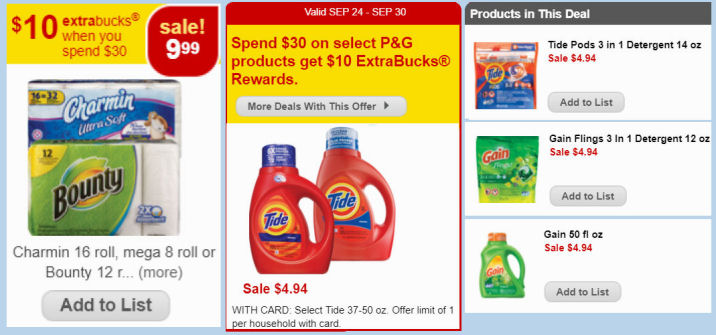 tide bounty charmin deals