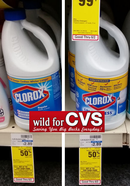 Clorox Bleach Is On This Week B1g1 50 Off Plus A Part Of The Cvs Cash Card Deal You Ll Earn 10 For Spending 30 Wide Variety