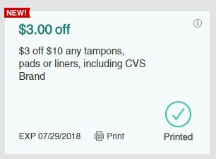 feminine care cvs coupon