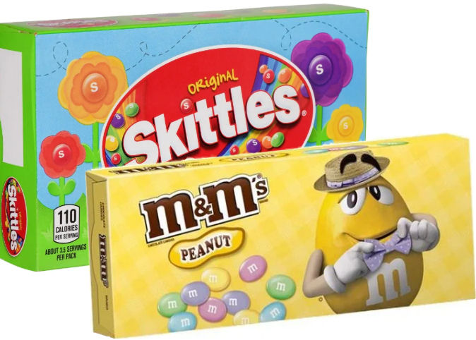 easter skittles and m&ms